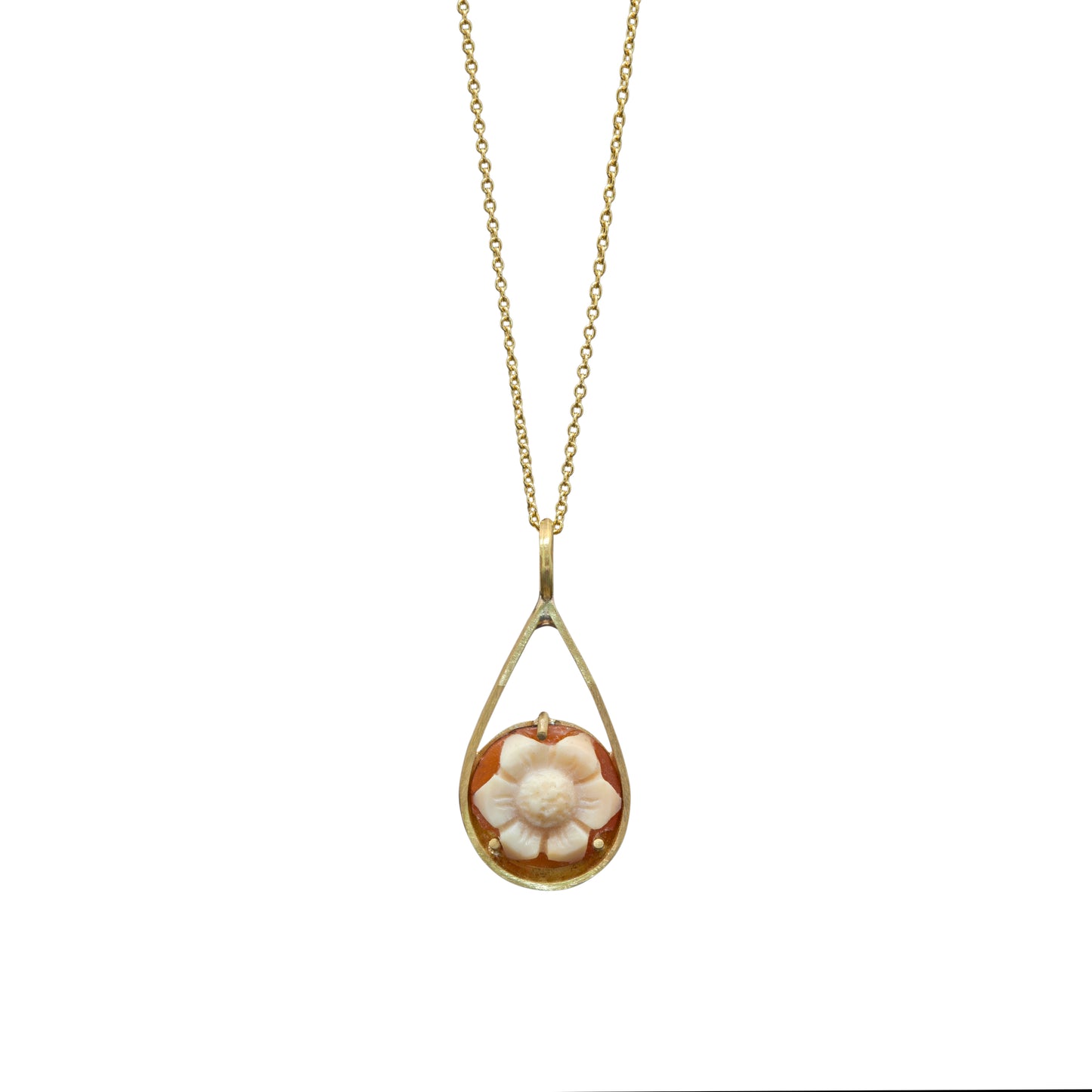 Golden Petal Cameo Pendant