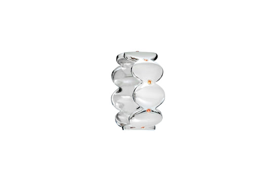 Orange Echo Ring – Silver
