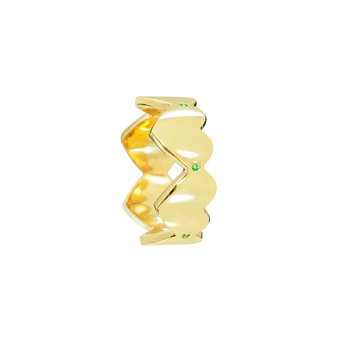 Stylish gold statement ring with hammered finish by Bed of Stones