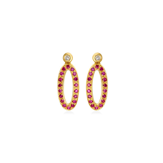 Crimson oval drops