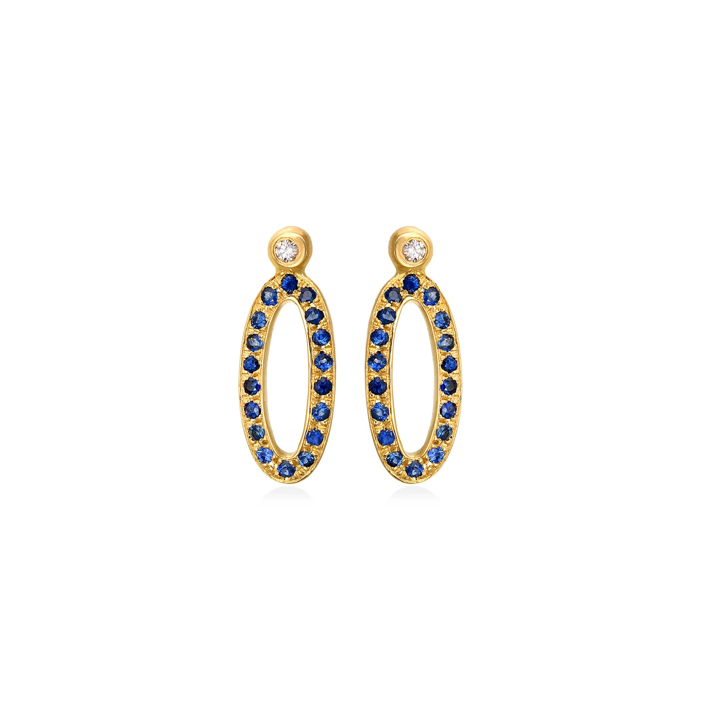 Blue sapphire oval drops