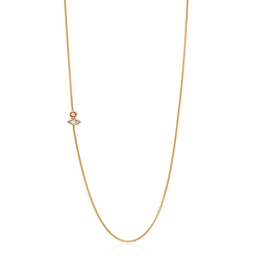 Stardust Chain with Blue Topaz & Pink Sapphire