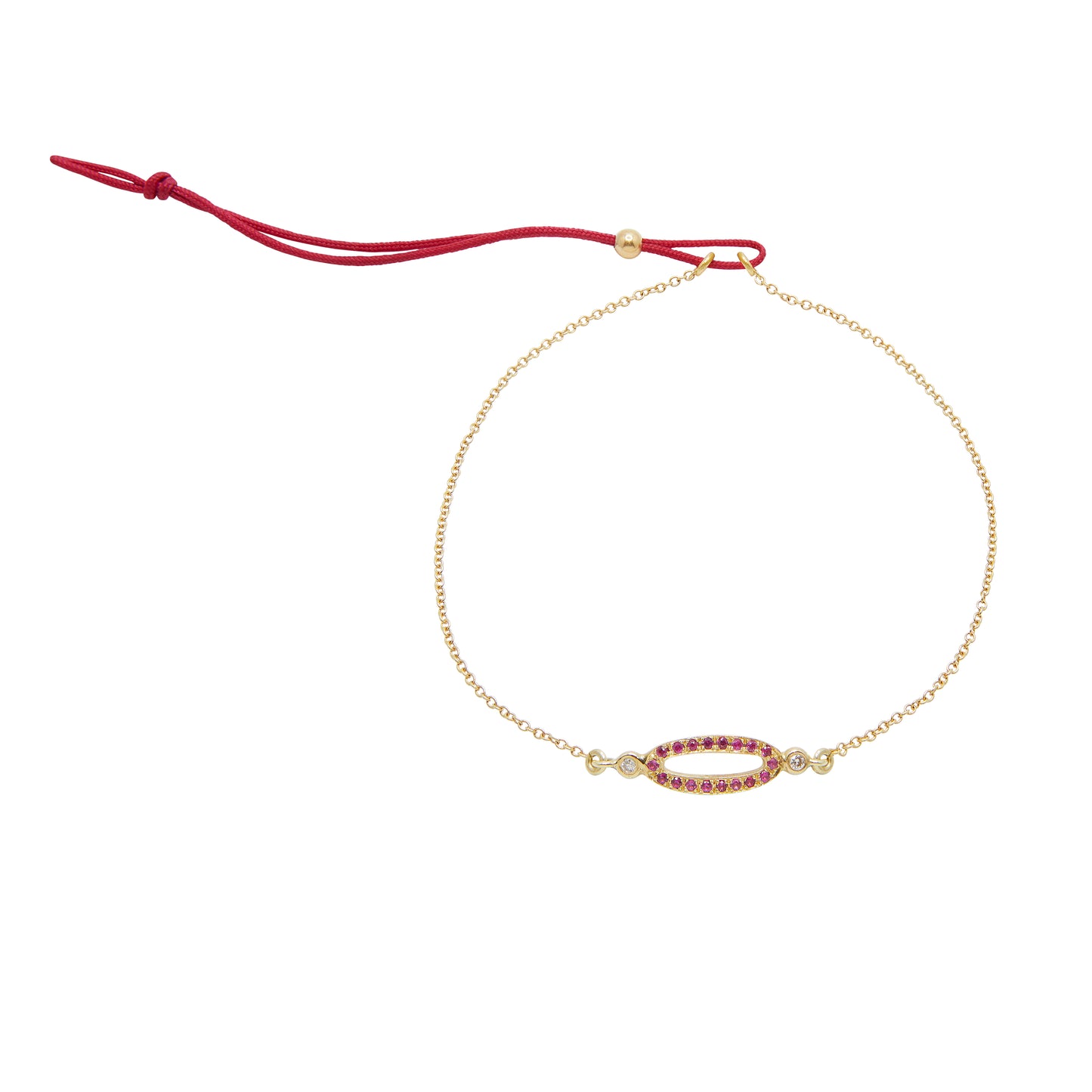 Crimson oval drop  bracelet