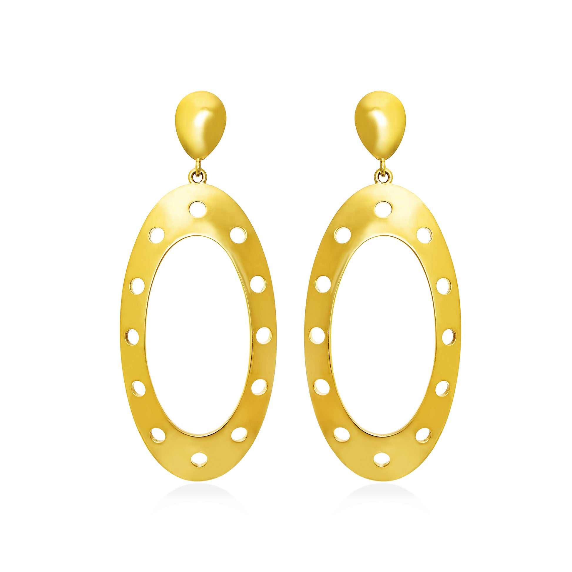 Triple Gold Drop Earrings with Contemporary Style – Bed of Stones Jewelry