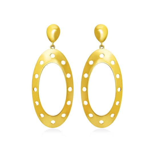 Triple Gold Drop Earrings with Contemporary Style – Bed of Stones Jewelry