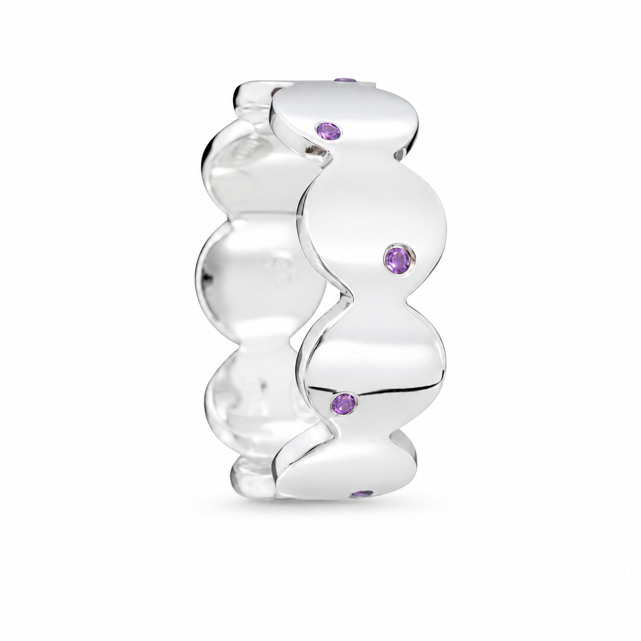 Violet Rhythm Band - Sterling Silver with Amethysts by Bed of Stones Jewelry