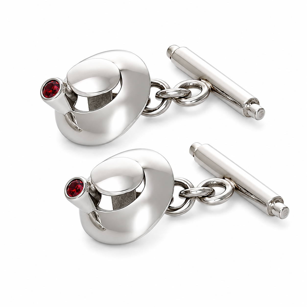 Elegant silver 925 cufflinks adorned with vibrant tourmaline gemstones by Bed of Stones Jewelry