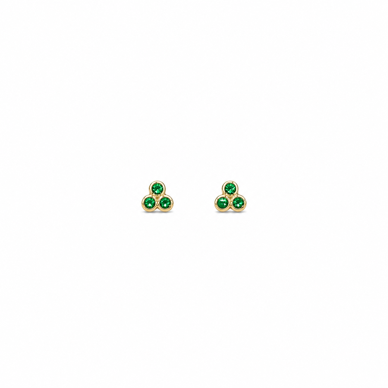 Tsavorite Trillium - 18K Gold Earrings with Tsavorite by Bed of Stones Jewelry