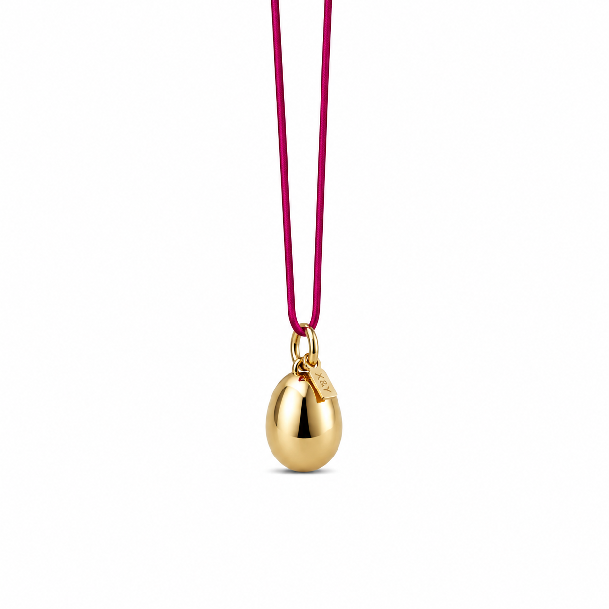 Minimalist Gold Metallic Pendant - Sterling Silver with Golden Lacquer