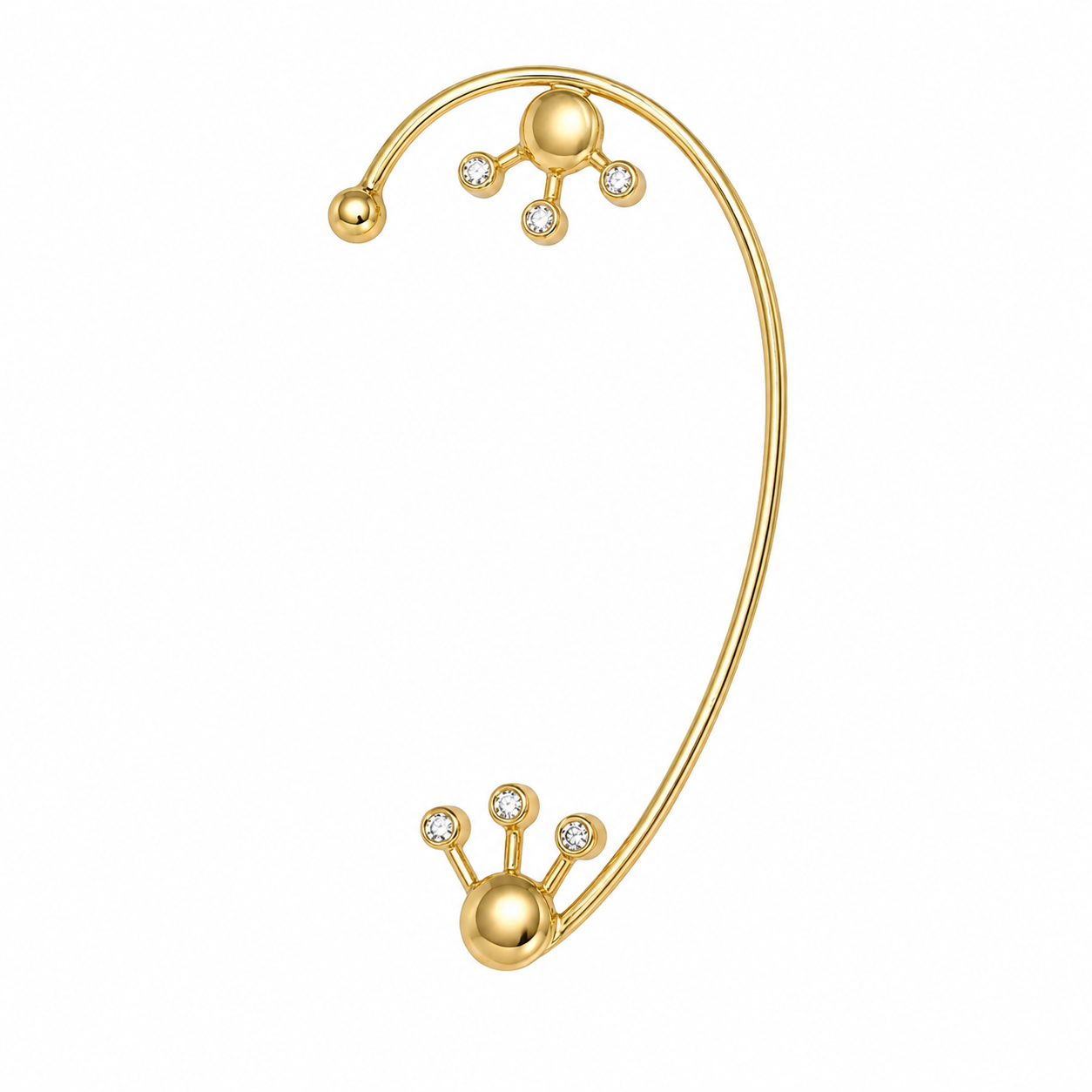 Lunar Eclipse - 18K Gold Ear Cuff with Diamonds by Bed of Stones Jewelry