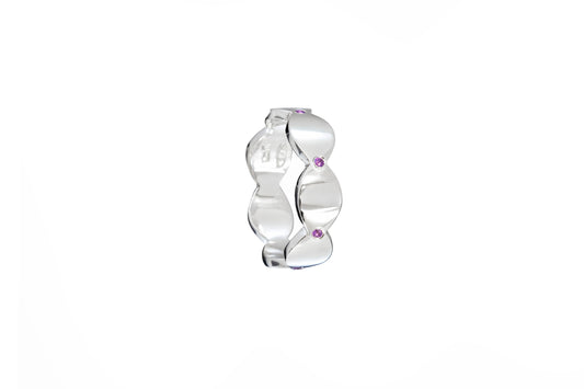 Dune Glint Ring – Amethyst with edge-set stones