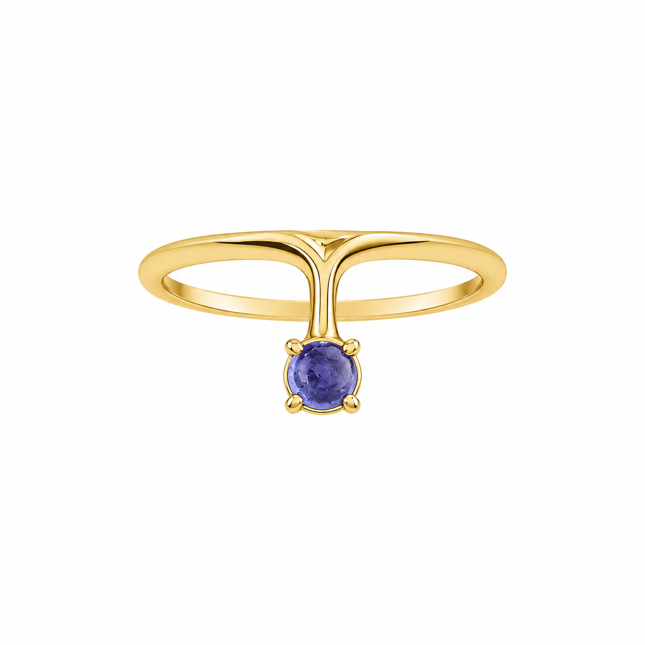 Iolite Ray - 18K Gold Ring with Iolite by Bed of Stones Jewelry