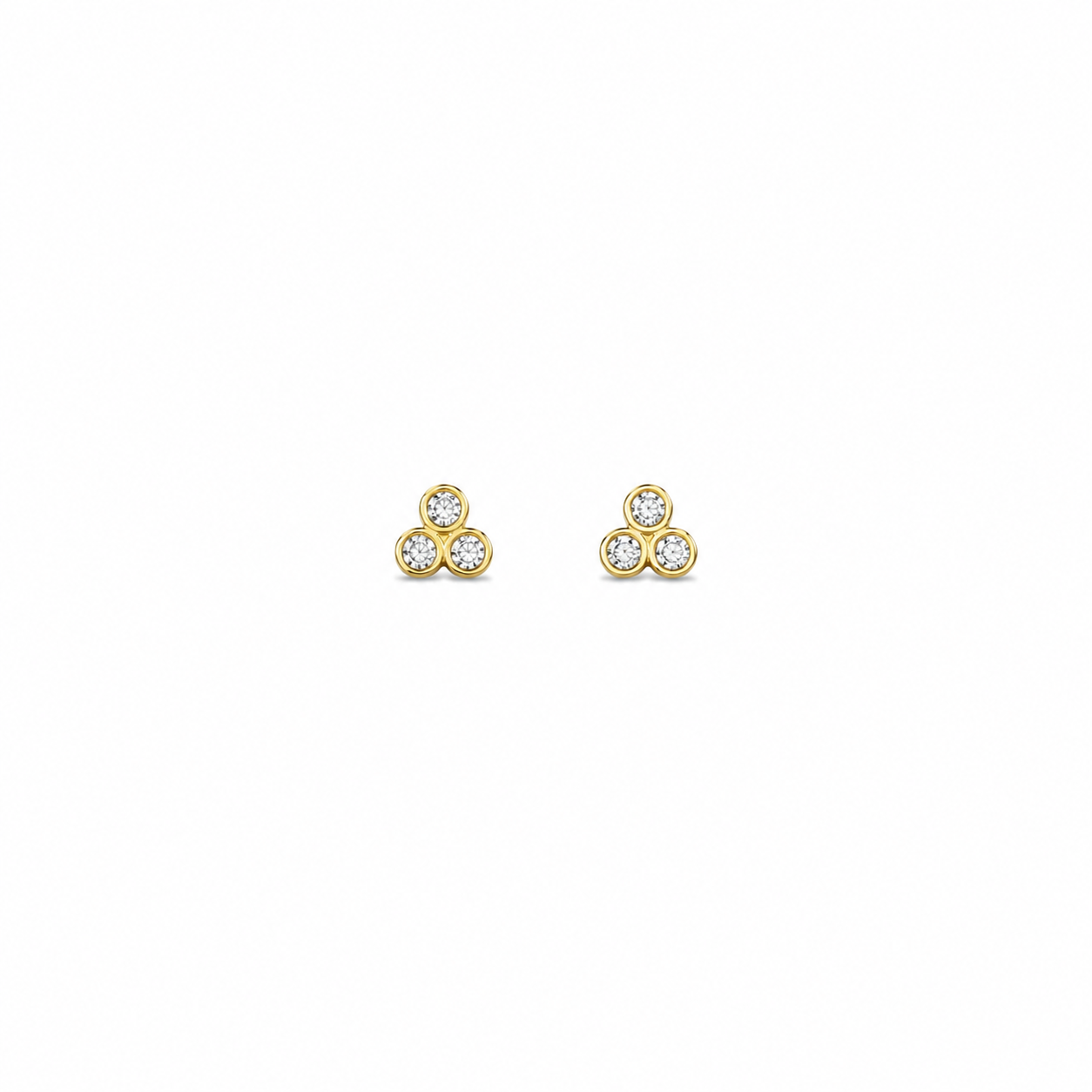 Diamond Trillium - 18K Gold Earrings with Diamonds by Bed of Stones Jewelry
