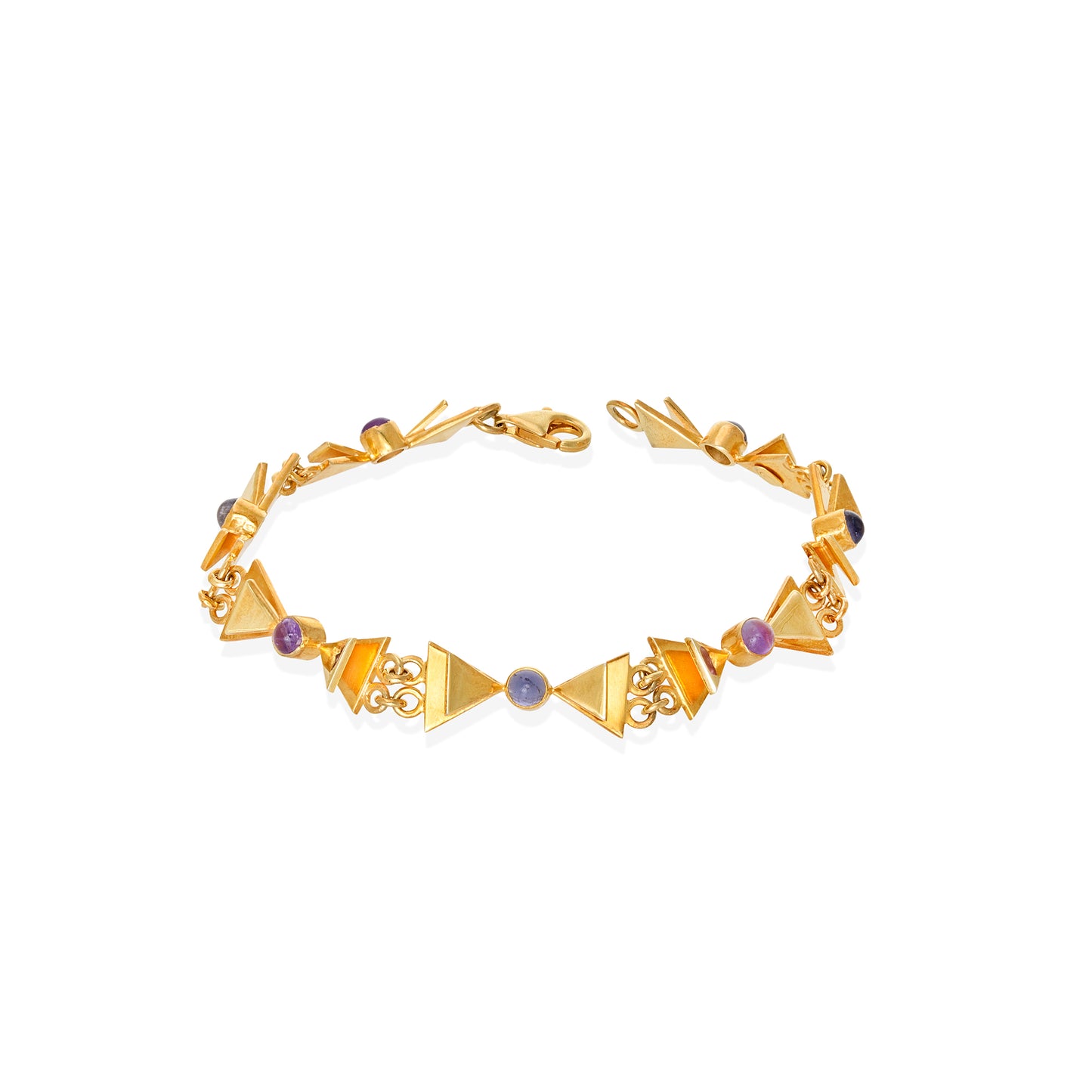 Delicate gold bracelet with bow charm by Bed of Stones Jewelry