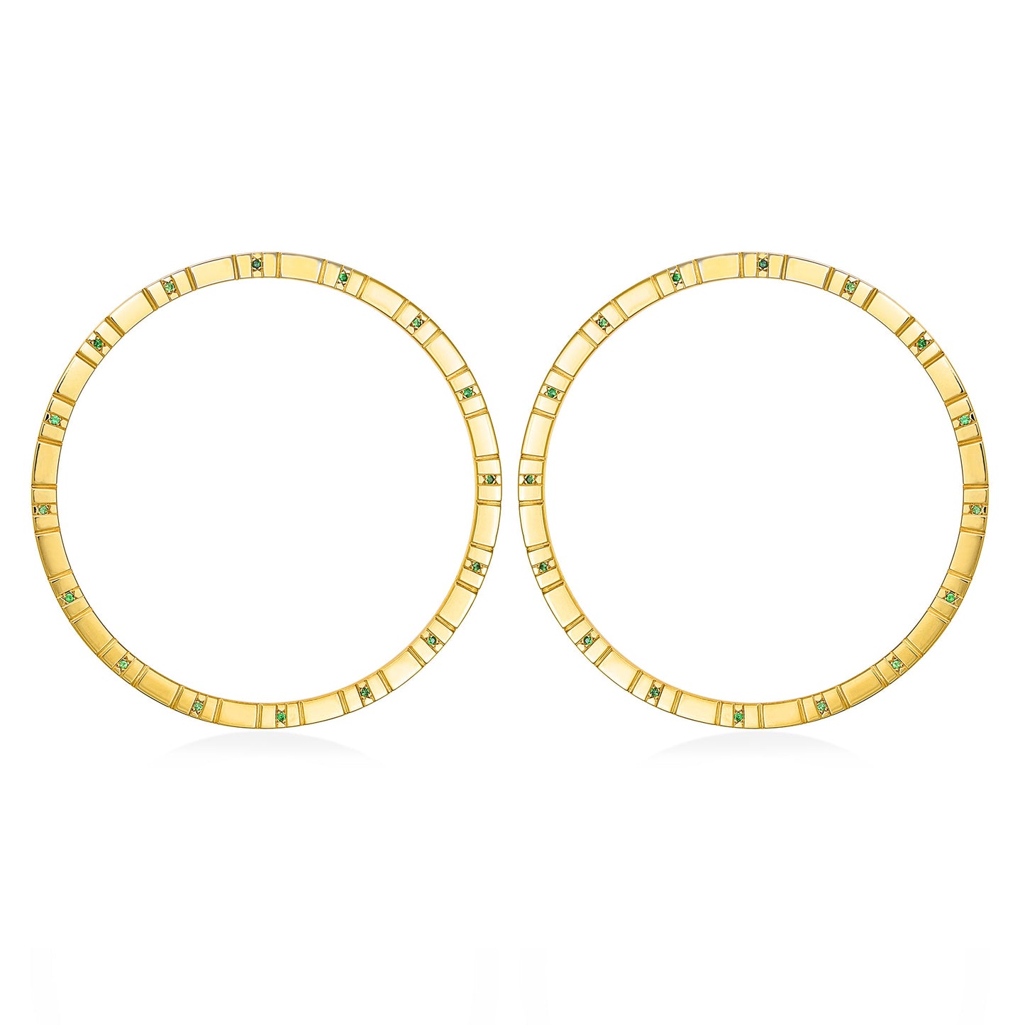 Tsavorite Orbit Hoops