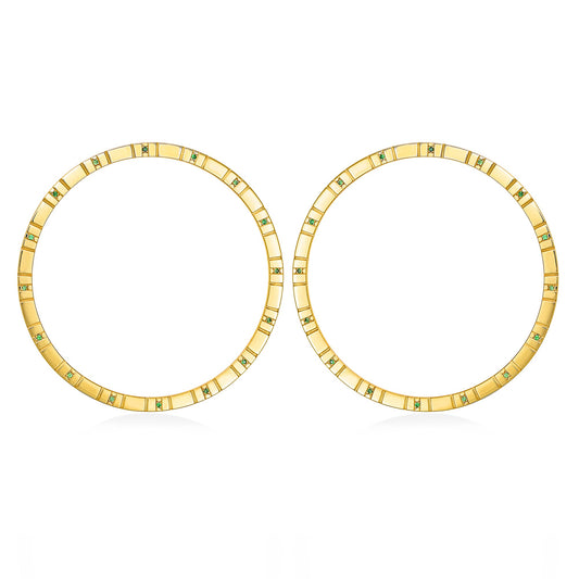 Tsavorite Orbit Hoops