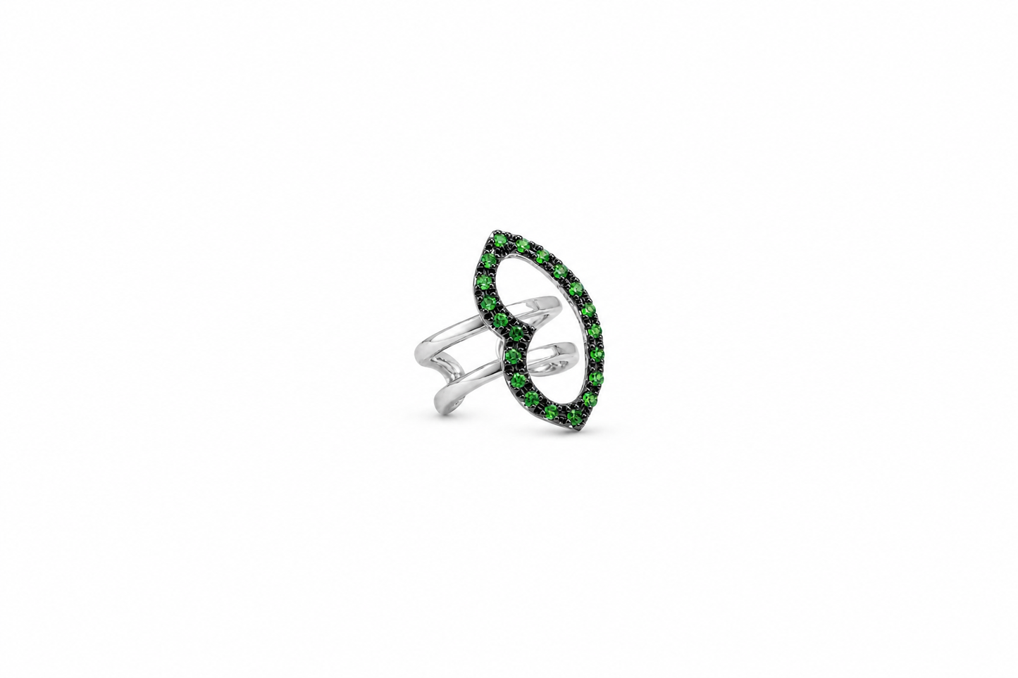 Verdant Lux Ear Cuff - Sterling Silver with Tsavorite by Bed of Stones Jewelry