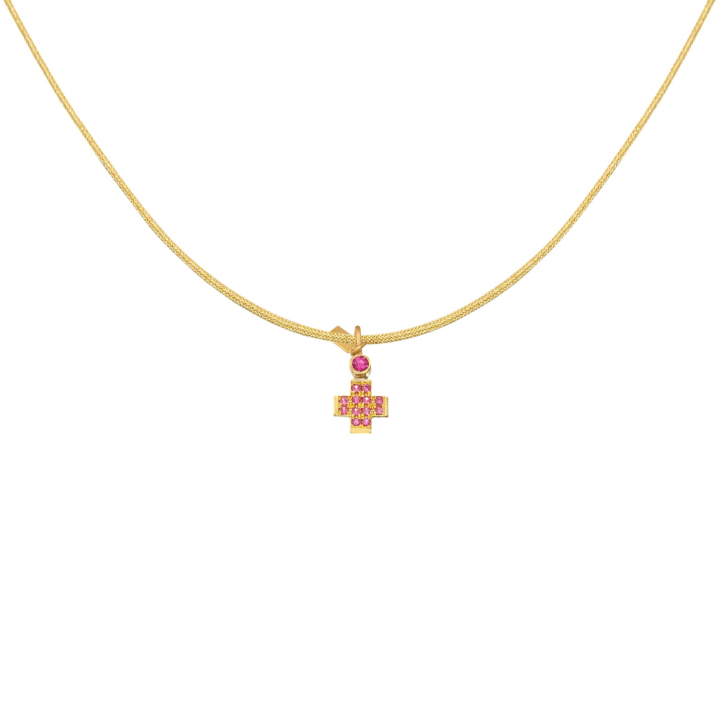 Pavé Gem Cross – Rubies