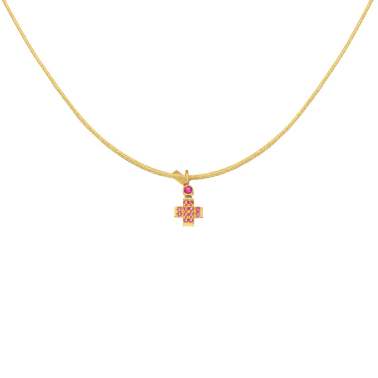 Pavé Gem Cross – Rubies