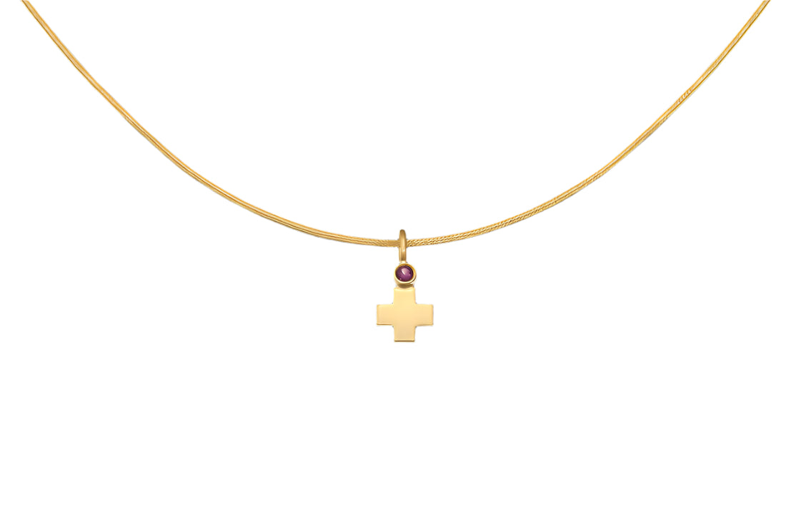Luxury gold necklace with elegant gemstone pendant by Bed of Stones Jewelry