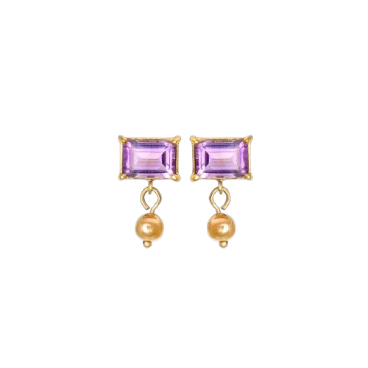 Amethyst Glow Gold Studs