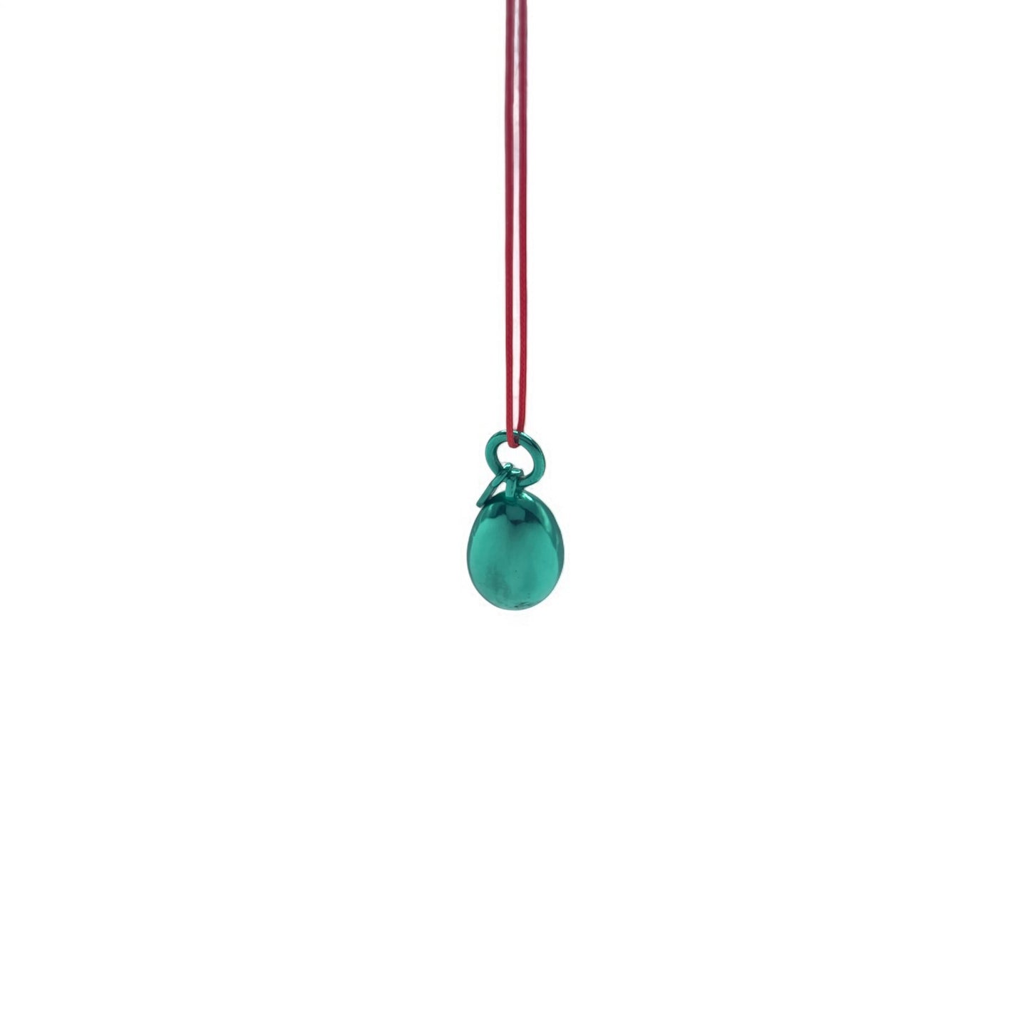 Minimalist green metallic  pendant on cord