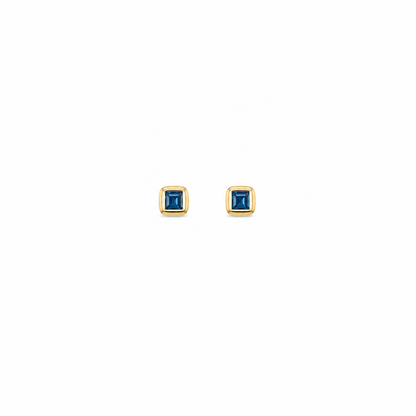 Blue Whisper - 18K Gold Earrings with Blue Sapphires by Bed of Stones Jewelry
