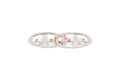 Sapphire Duo - Sterling Silver  Ring with Orange & Pink Sapphire