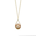 Golden Petal - 18K Gold Pendant with Cameo