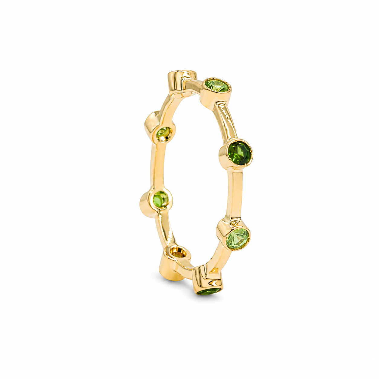 Verdant Glint - 18K Gold Ring with Tsavorites by Bed of Stones Jewelry
