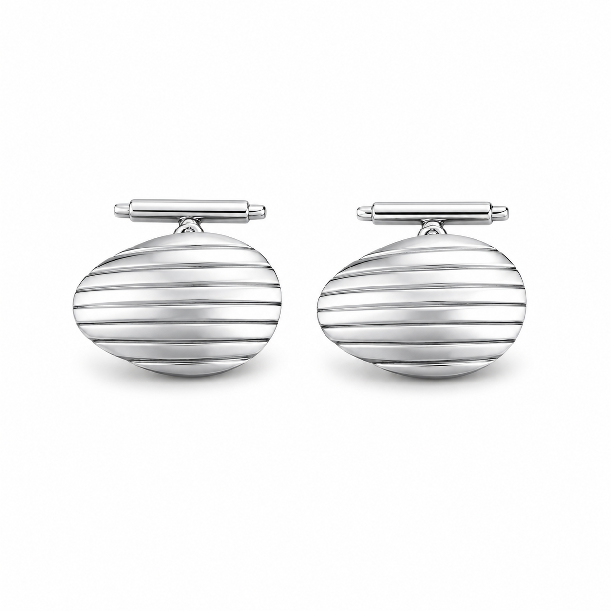 Ornamental Alloy Silver Cufflinks - Sterling Silver (925)