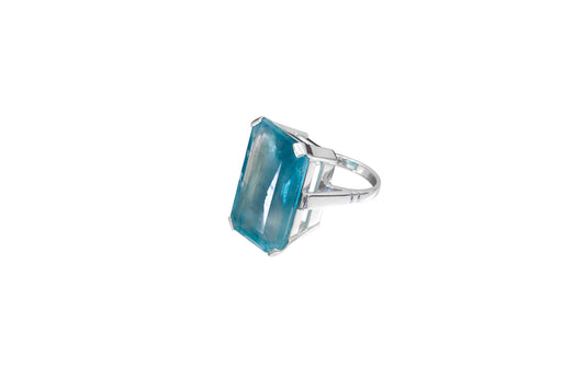 Ring in Platinum plated Silver 925 & Apatite Δαχτυλιδι Επιπλατινωμενο Ασημι 925 & Απατιτης