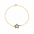 Midnight Spark - 18K Gold Bracelet with Blue Sapphires & Diamond