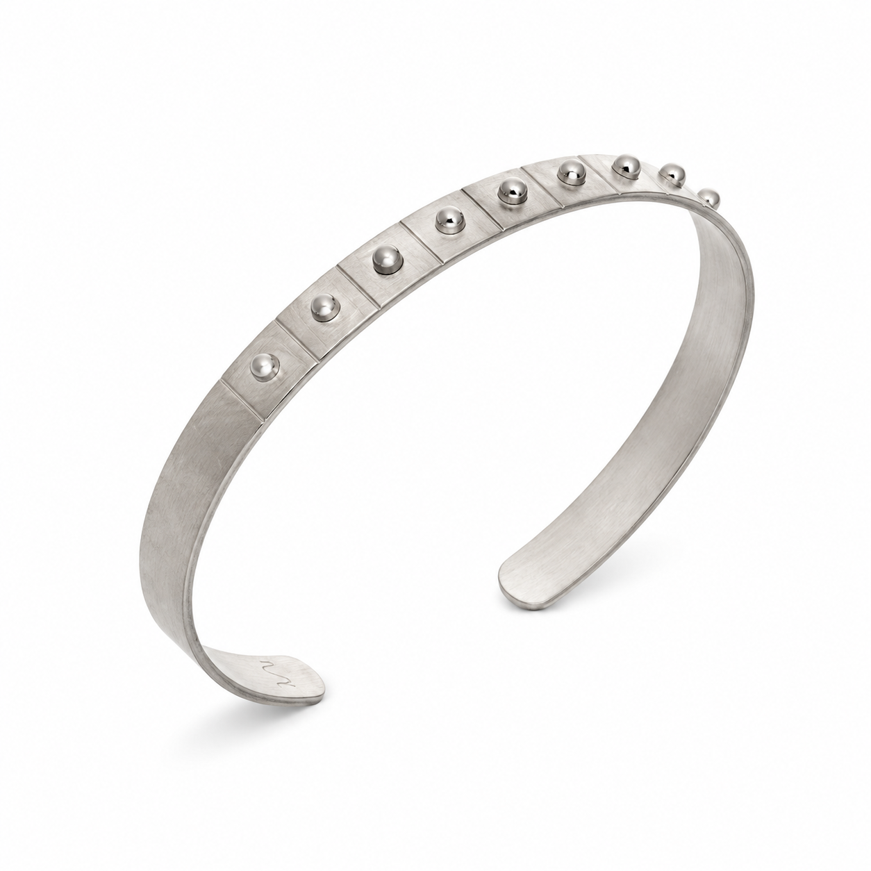 Dome Cuff - Sterling Silver (925) Open Cuff Bracelet for Men by Bed of Stones Jewelry
