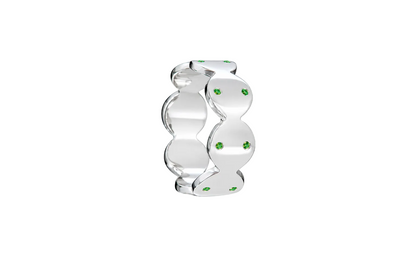 Verdant Code Band - Sterling Silver with Tsavorite by Bed of Stones Jewelry
