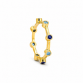 Azure Glint - 18K Gold Ring with Blue Sapphires