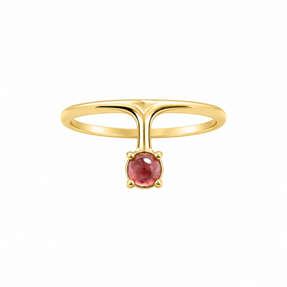 Rosé Ray - 18K Gold Ring with Pink Tourmaline by Bed of Stones Jewelry
