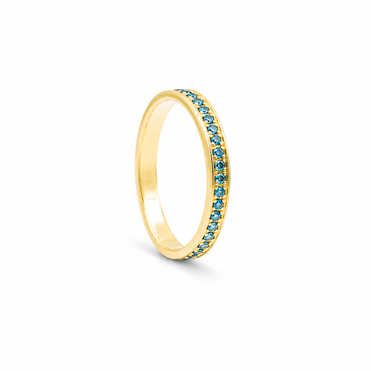 Lumière Band Blue - 18K Gold with Blue Diamonds