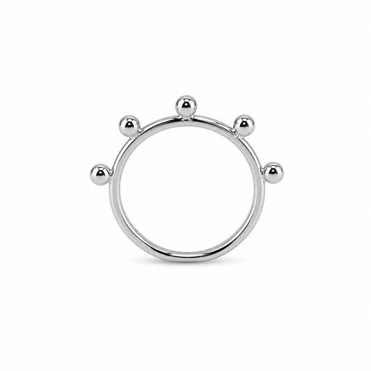 Quint Dots Ring - Sterling Silver by Bed of Stones Jewelry
