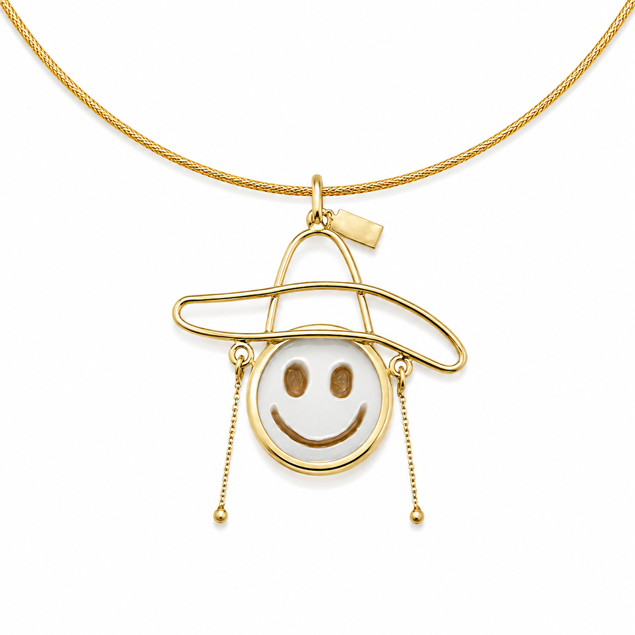 Cameo Sunny Sombrero - 18K Gold Pendant with Hand-Carved Cameo by Bed of Stones Jewelry
