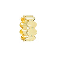 Topaz Edge Band - Sterling Silver & 18K Gold Plated with Blue Topaz