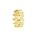 Serrated Glow Band - Sterling Silver & 18K Gold Plated with Amethysts