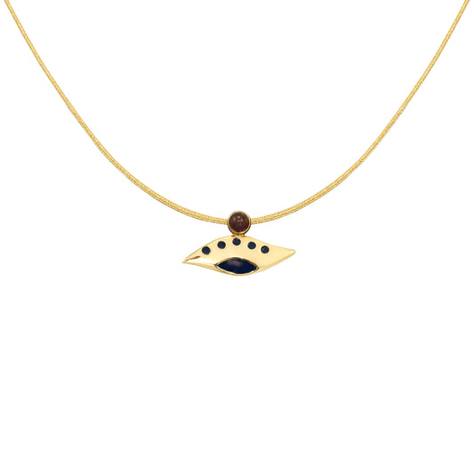 Εye charm in 18 k yellow gold & enamel