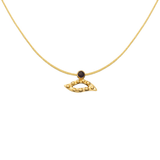 Εye Charm in 18 ct yellow gold with iolite Μενταγιόν Ματάκι σε κίτρινο χρυσό 18 κ με ιολίτη