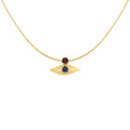 Mystic Eye - 18K Gold Pendant with Amethyst & Agate