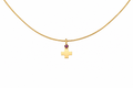 Gem Cross Charm - 18K Gold Cross Pendant with Amethyst