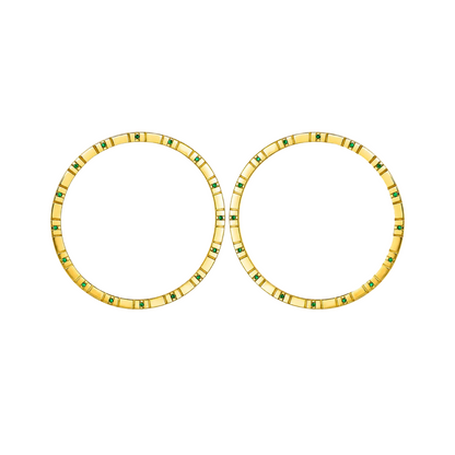 Tsavorite Orbit Hoops - Sterling Silver Earrings with Tsavorites by Bed of Stones Jewelry
