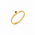 Solo Square - 18K Gold Ring with Ruby