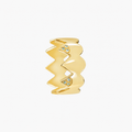 Azure Zigzag Band - Sterling Silver & 18K Gold Plated with Blue Topaz