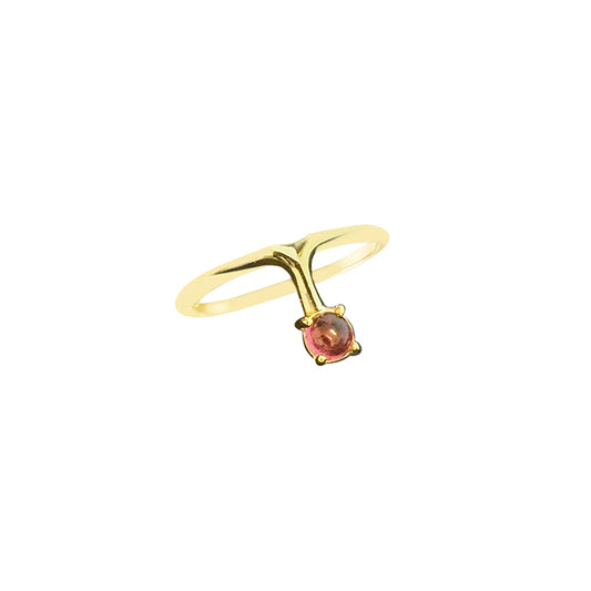 Ring in 18k yellow gold & 0.43 carat pink Tourmaline